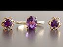 Edwardian 9ct Gold Amethyst Jewellery Set 