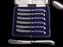 Vintage Boxed Solid Silver Knife Set 