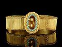 Antique 18ct Gold Gilt & Turquoise Belt Buckle Bracelet