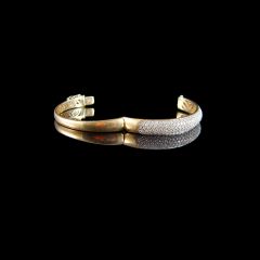 Vintage 9ct Gold 3.40CT Diamond Cluster Bracelet - Open front