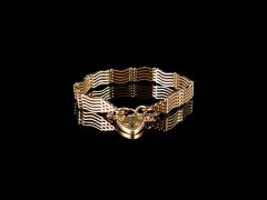Vintage 9ct Gold 5 Bar Wavy Gate Bracelet 