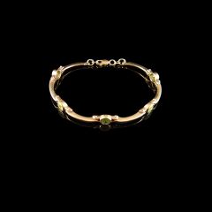 Vintage 9ct Gold and Peridot Link Bracelet 2