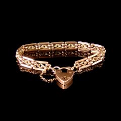 Antique 9ct Rose Gold Gate Bracelet 