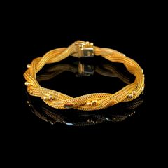 Vintage Italian 18CT Gold Weave Bracelet