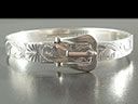 Vintage Solid Silver Bark Buckle Bracelet