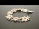 Antique Silver Gilt & Coral Bracelet
