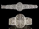 Antique Silver Filigree Panel Bracelet