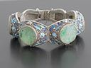 Vintage Silver Enamel & Jadite Bracelet 