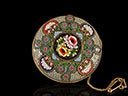 Antique Gilt Murano Glass Micro Mosaic Brooch