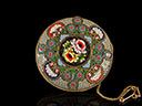 Antique Gilt Murano Glass Micro Mosaic Brooch