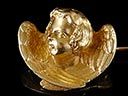 Antique French Solid 22ct Gold Winged Cherub Brooch