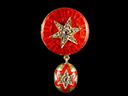 Antique 18ct Gold Diamond & Enamel Star Brooch