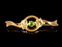 Antique Gold & Emerald Bar Brooch
