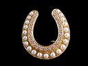 Vintage 18ct Diamond & Pearl Horseshoe Brooch