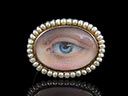 Antique 18ct Gold Lovers Eye Brooch