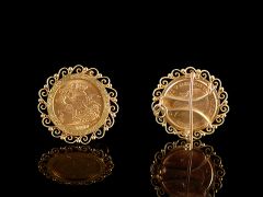 Antique 18ct Gold Sovereign Pendant Brooch