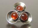 Vintage Danish Silver & Amber Brooch