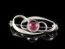 Antique Silver & Amethyst Charles Horner Brooch