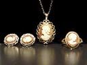 Vintage 9ct Gold Shell Cameo Set