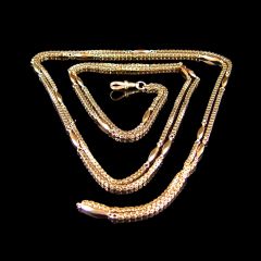Antique 9ct Gold 58 " Long Guard Muff Chain