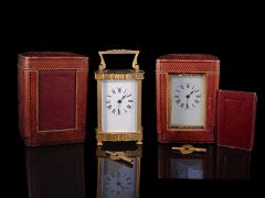 Antique French R & Co 8 Day Carriage Clock