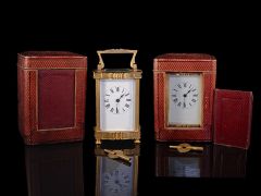 Antique French R & Co 8 Day Carriage Clock
