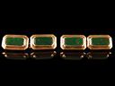 Vintage 9ct Gold & Bloodstone Art Deco Cufflinks
