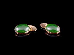 Antique 18ct Gold & Jade Cufflinks 