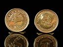 Vintage 22ct Gold 2 Rand Krugerrand Coin Cufflinks 