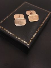 Vintage 9ct Rose Gold Octagonal Art Deco Cufflinks Thumbnail