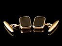 Vintage 9ct Gold & Onyx Octagonal Cufflinks 