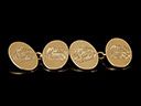 Vintage 9ct Gold Oval Art Deco Cufflinks 