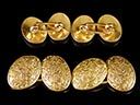 Antique 18ct Gold Oval Engraved Floral Cufflinks