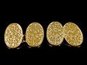 Antique 18ct Gold Oval Engraved Foliate Cufflinks