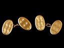 Vintage 9ct Gold Oval Art Deco Cufflinks 