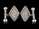 Vintage Chinese Silver Art Deco Cufflinks