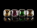 Vintage Scandinavian Silver Multi-Gem Art Deco Cufflinks