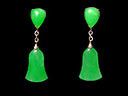 Vintage 14ct Japanese Jade Drop Earrings 