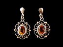Antique Silver & Citrine Drop Earrings 