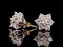 Vintage 18ct Gold Diamond Cluster Earrings