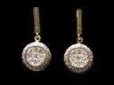 Vintage 18ct Gold & Pavé Diamond Pendant Earrings 