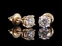 Vintage 18ct Gold 1CT Diamond Stud Earrings