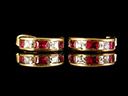Vintage Ruby & Diamond Art Deco Hoop Earrings