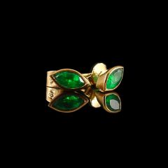 Vintage 18ct Gold Tourmaline Marquise Earrings