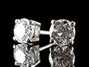 Vintage 18ct W/Gold 1.04ct Diamond Stud Earrings