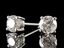 Vintage 18ct W/Gold 1.00ct Diamond Stud Earrings