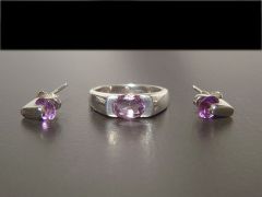 Vintage Silver & Amethyst Jewellery Set