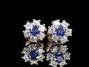 Vintage 18ct Sapphire & Diamond Cluster Earrings