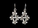 Antique Silver Floral Drop Earrings