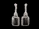Antique Silver & Onyx Drop Earrings